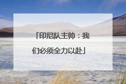 印尼队主帅：我们必须全力以赴